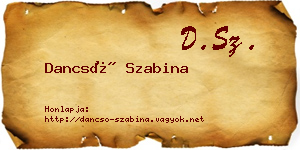 Dancsó Szabina névjegykártya